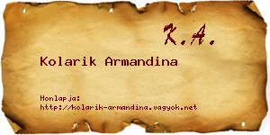 Kolarik Armandina névjegykártya